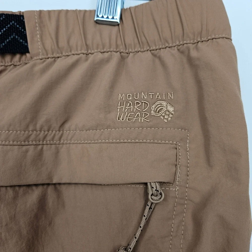 Mountain Hardwear Stryder Pants Mens XXL Tan Hiking Outdoors Nylon Belted